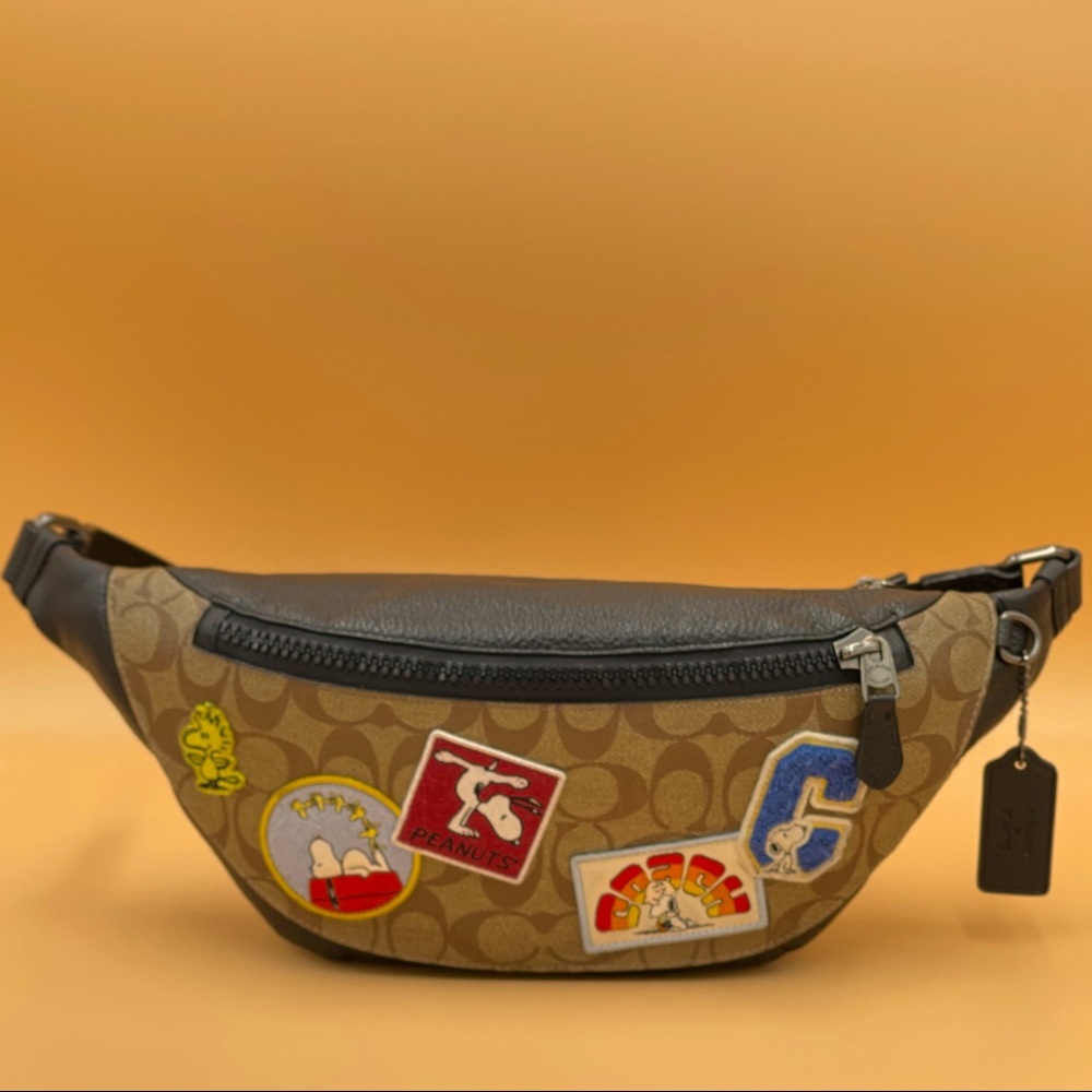 Coach x Peanut Monogram Embroidery Bumbag Beltbag